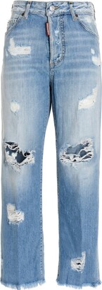 DSQUARED2 Ripped Straight-Leg Jeans