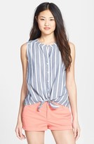 Thumbnail for your product : C&C California Stripe Chambray Tie Front Shirt