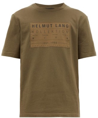 Helmut Lang Logo-patch Cotton T-shirt - Khaki
