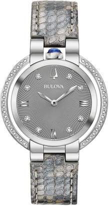 Bulova Rubaiyat Collection Stainless Steel Leather Strap Watch