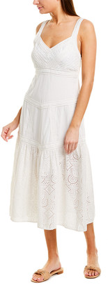 white eyelet dress midi