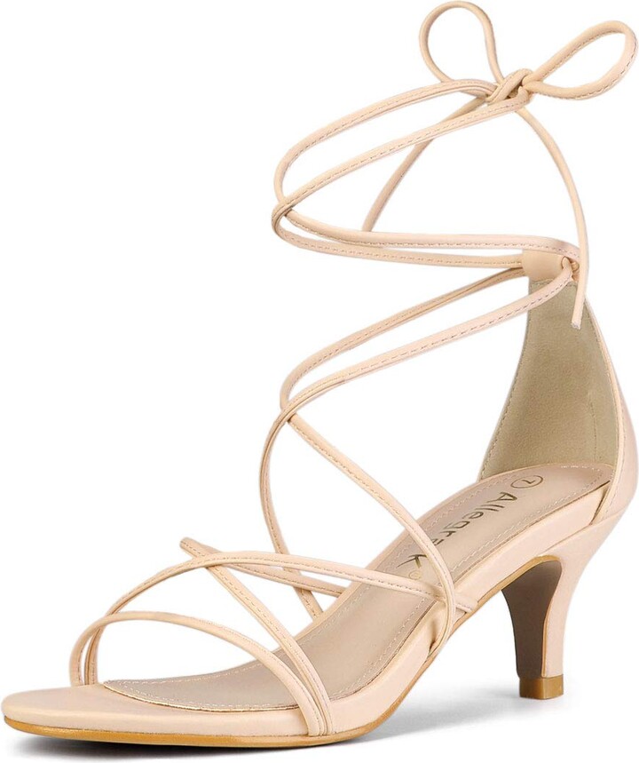 Allegra K Womens Lace Up Platform Block Heel Sandals - Tamaño 8 - Color