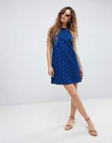 Thumbnail for your product : ASOS Design Low Back Mini Sundress in Heart Broderie