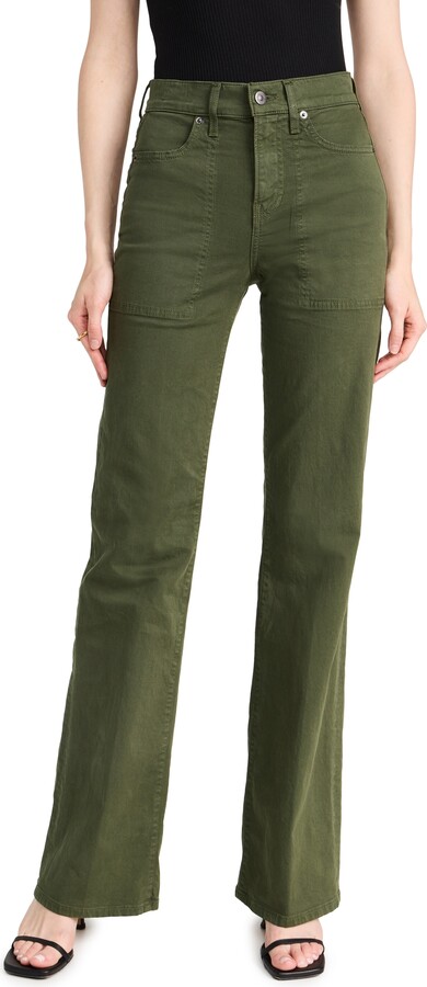 Veronica Beard Jeans Crosbie Wide Leg with Patch Pockets Pants