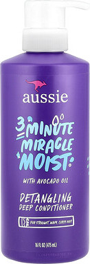 Aussie Aussie, 3 Minute Miracle Moist, Detangling Deep Conditioner with Avocado Oil, 16 fl oz (475 ml)