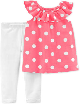 Carter's 2-Pc. Dot-Print Top and Leggings Set, Little Girls and Big Girls