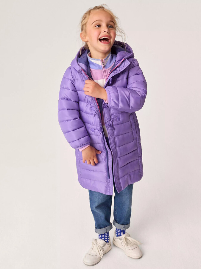 Crew Clothing Kids' Lightweight Toggle Longline Puffer Coat