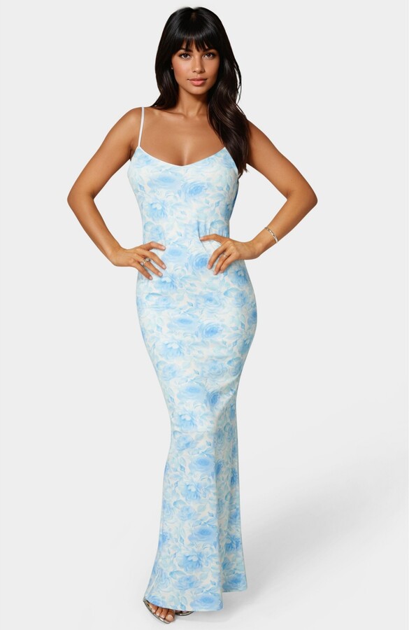 Bebe Women's Backless Lace Inset Maxi Dress