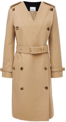 Burberry Canvas Double Breasted Trench Coat