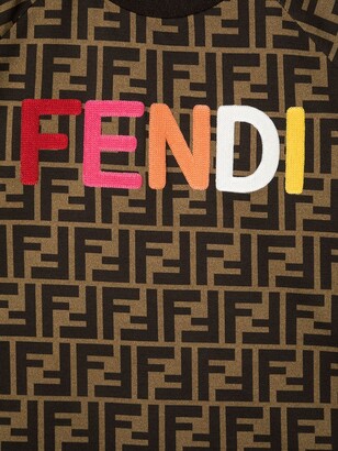 Fendi Kids Zucca-print logo T-shirt