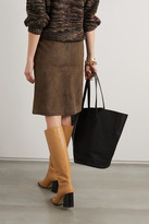 Thumbnail for your product : Vanessa Bruno Nenuphar Fringed Suede Skirt - Brown