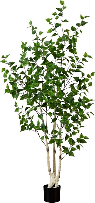 Nearly Natural 6' Artificial Birch Tree with Real Touch Leaves