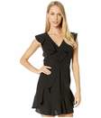 bcbgmaxazria short vneck dress with ruffle detail