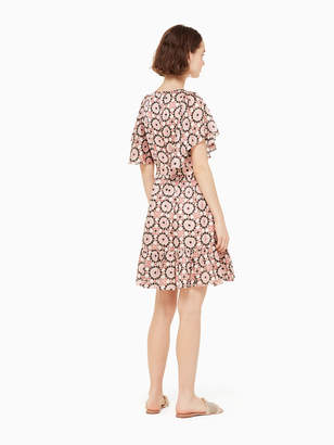 Kate Spade by the pool floral mosaic flutter dress
