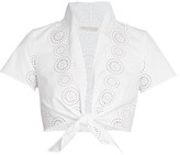 Thumbnail for your product : Alaia Embroidered Medallion Knotted Crop Top