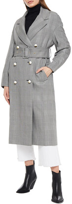 Mother of Pearl Meg Belted Prince Of Wales Checked Lyocell Coat