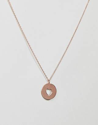 ASOS Rose Gold Plated Sterling Silver Cut Out Heart Coin Necklace