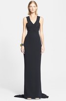 Thumbnail for your product : Stella McCartney Cutout Detail Stretch Cady Gown