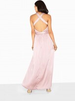 Thumbnail for your product : Little Mistress Bethany Satin Maxi Dress With Keyhole
