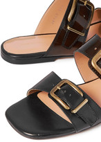 Thumbnail for your product : Dries Van Noten Buckle-detailed Smooth And Patent-leather Slides