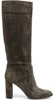 Thumbnail for your product : Gianvito Rossi Glen 85 Suede Knee-high Boots - Dark Green