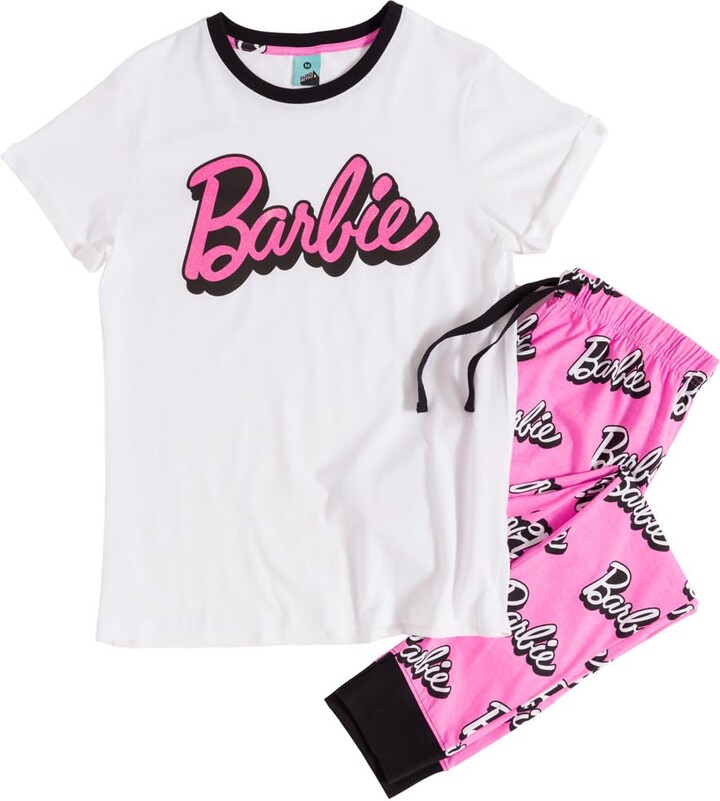 TruffleShuffle Womens Barbie Glitter Logo Pyjamas White/Off White -  ShopStyle