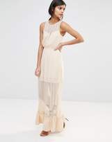 Thumbnail for your product : Vero Moda Sheer Lace Insert Maxi Dress with Ruffle Hem