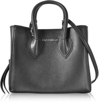 Coccinelle Farisa Black Pebbled Leather Mini Tote Bag