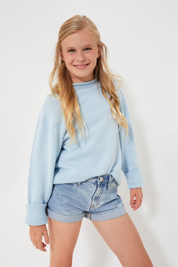 A Soft Idea Light Blue Roll Neck Sweater