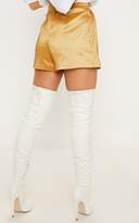 Thumbnail for your product : PrettyLittleThing Gold Metallic Satin Tie Waist Short