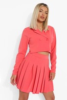 Thumbnail for your product : boohoo Cropped Blazer & Pleated Tennis Skirt