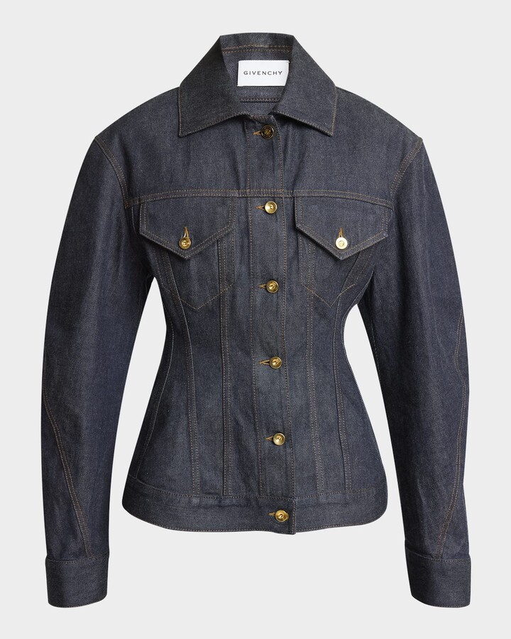 Givenchy Cocoon-Sleeve Waisted Denim Jacket