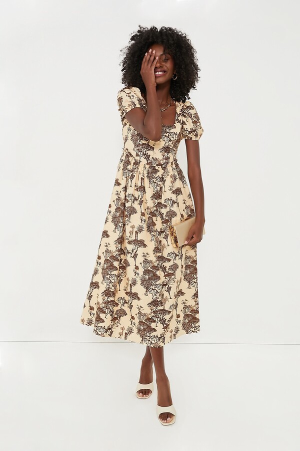 Hyacinth House Brown Toile Camilla Corset Midi Dress - ShopStyle