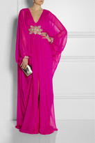 Thumbnail for your product : Marchesa Embellished silk-chiffon gown