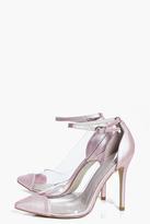 Thumbnail for your product : boohoo Florence Bridal Heart Detail Clear Panel Court