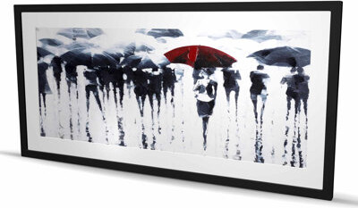 Lark Manor Abstract Silhouettes Under the Rain - Framed Matted Print