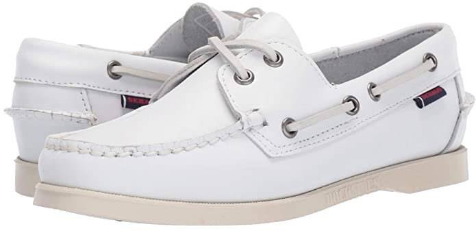 all white boat shoes