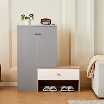 12 Pair Shoe Storage Organizer With Bench, 43.25''H Shoe Cabinets With Drawer, 6-Tier Shoe Rack With Adjustable Shelves For Entryway Hallway Closet