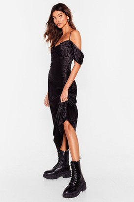 Nasty Gal Womens Jacquard Cowl Neck Maxi Dress - Black - 10
