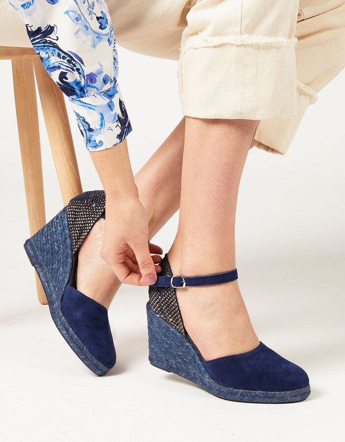 Marks and Spencer Jones Bootmaker Suede Ankle Strap Wedge