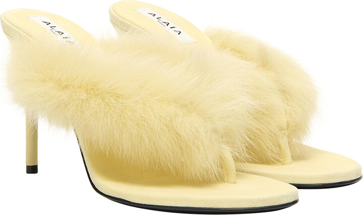 Trimmed Suede Thong Sandals