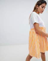 Thumbnail for your product : Noisy May short sleeve pop stripe smock dress