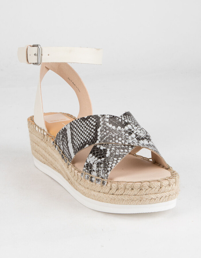 Dolce Vita Snake Print Crisscross Womens Flatform Sandals - ShopStyle
