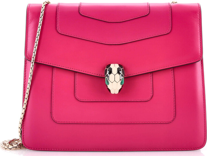 Bvlgari Serpenti Forever Square Shoulder Bag Leather Medium