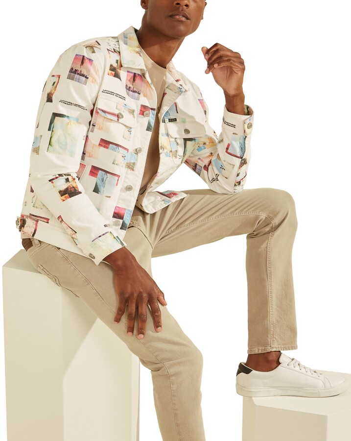 GUESS Men's Collage Print Denim Jacket ShopStyle Outerwear