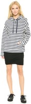 Thumbnail for your product : Alexander Wang T by Striped French Terry Hooded Sweatshirt