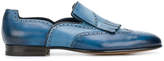 Thumbnail for your product : Santoni fringe and punch hold detailed loafers
