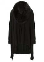 Thumbnail for your product : Alice + Olivia Black fur trimmed wool blend cardigan