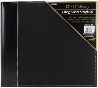 Pioneer Photo Albums 12 x 12-Inch 3-Ring Faux Suede Cover Scrapbook Binder, Black