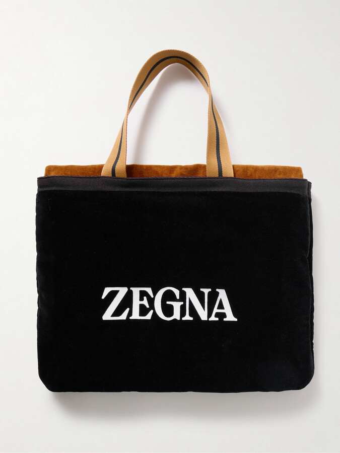 Logo-Embroidered Cotton-Terry Beach Towel Tote Bag
